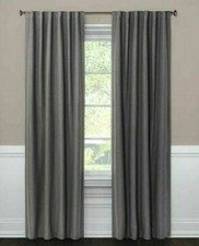 Threshold Aruba Lined Blackout CHARCOAL Window Panels 63" L Set of 2 