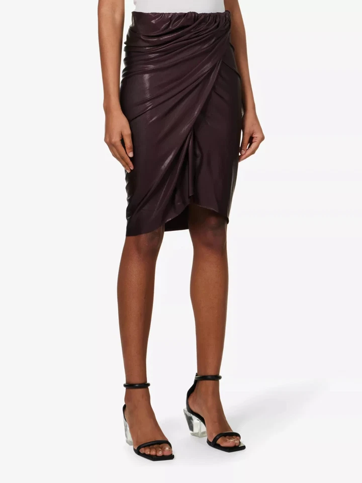 RICK OWENS LILIES Vered драпированный Джерси Midi юбка Великобритании 14 FR 42 США 10 BNWT RRP £490 - Изображение 2 из 4