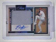 RHETT LOWDER 2024 PANINI THREE AND TWO PROSPECT PATCH SILVER AUTO #07/49