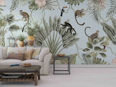 3D Tropical Jungle Monkey Wall Murals Wallpaper Murals Wall Sticker Wall 137