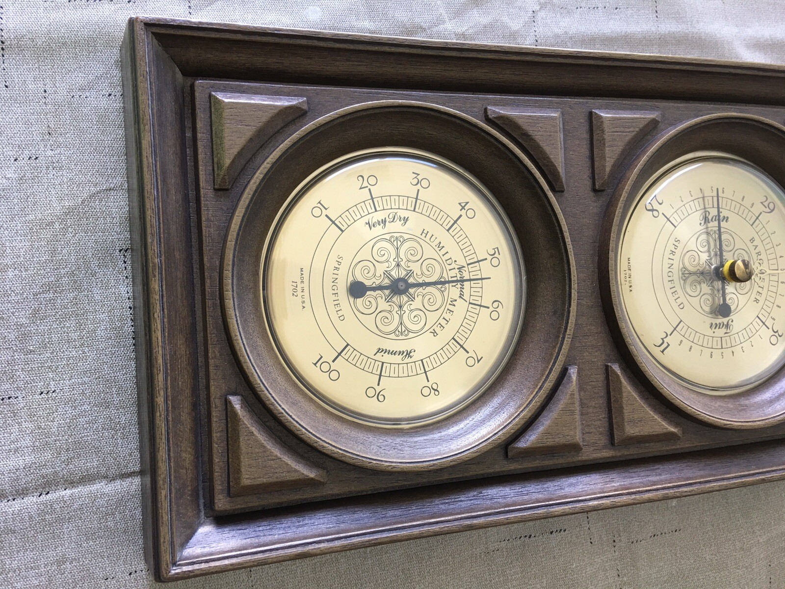 Springfield Instrument Co Vintage SPRINGFIELD INSTRUMENT CO Thermometer, Barometer & Humidity ...