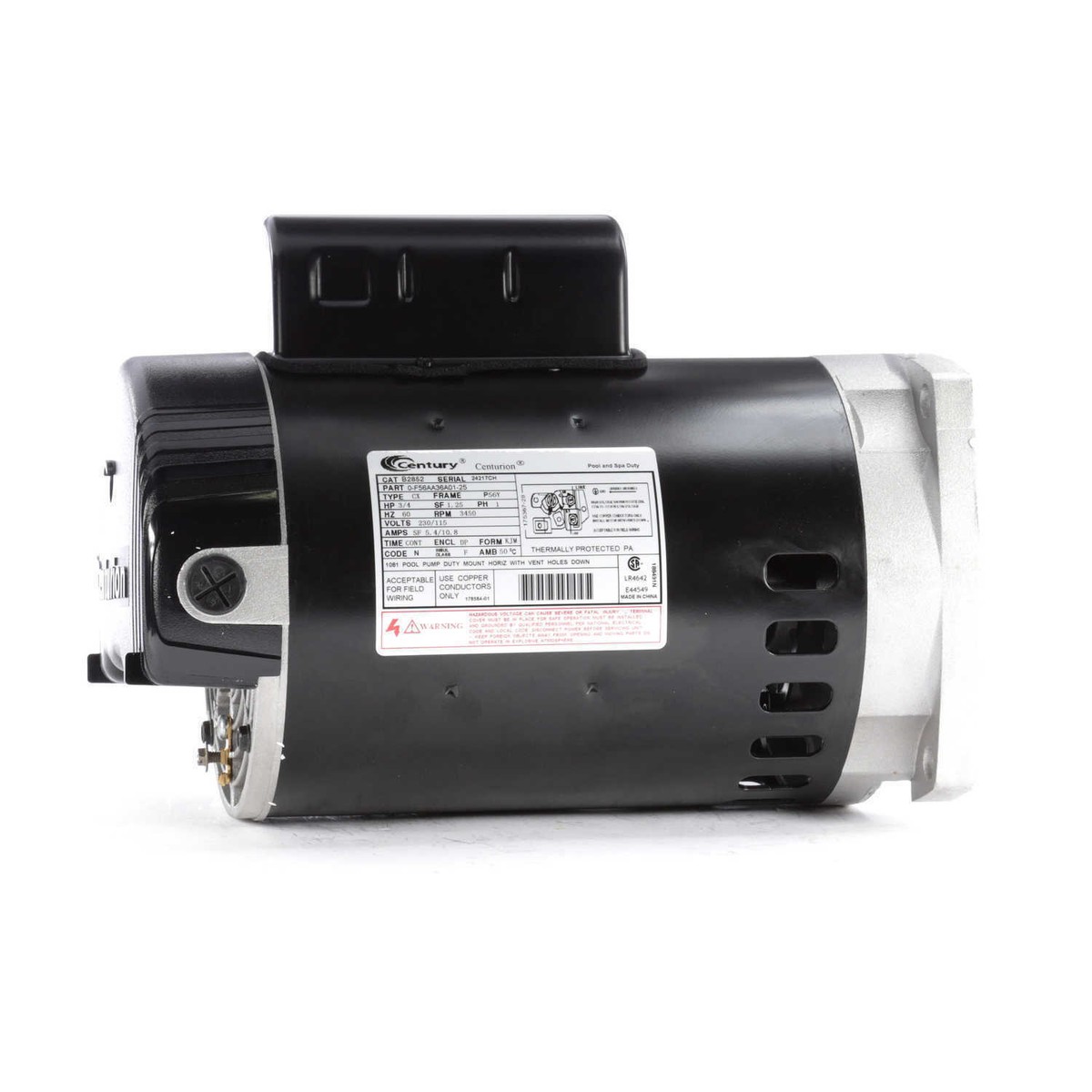 3/4 hp 3450rpm 56Y Frame 115/230V Square Flange Pool Motor