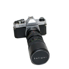 Pentax Asahi K1000 Film Camera With telephoto Lens SOLIGOR f 85-205mm