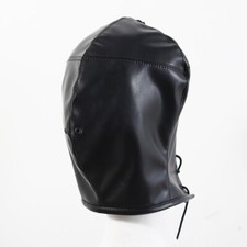 Bondage Harness Head Hood Face Mask Blindfold Nose Opening Full Cover BDSM Toy