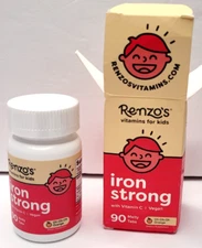Renzo's Iron Vitamins for Kids Dissolvable Vegan 90 tablets Exp. 6/2026