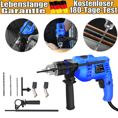 Portable Impact Electric Drill 0-3000RPM Variable Speed With Anti-slip Handle