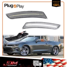 For 2016-2023 Chevy Camaro Clear Lens White LED Side Marker Light Fender Lamp 2X