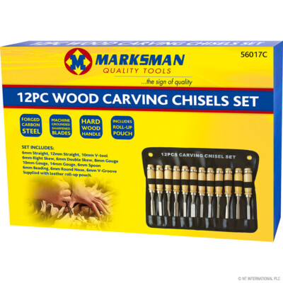 12-teiliges Holzschnitzen Handmeißel Werkzeug Set Profi Zum Selbermachen Holzbearbeitung Schluchten Kit
