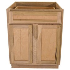 Kitchen Base Cabinet  Unfinished Poplar  Shaker Style  27"