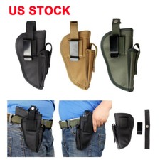 Tactical Waist Belt Gun Holster OWB Right/Left Hand Pistol Holder with Mag Pouch