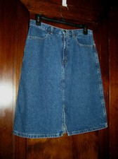 EDDIE BAUER JEAN SKIRT 100 COTTON SZ 8 0519