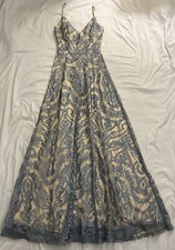Windsor - Light Blue/Cream Long Ballgown/Formal/Prom - Women's Size 1