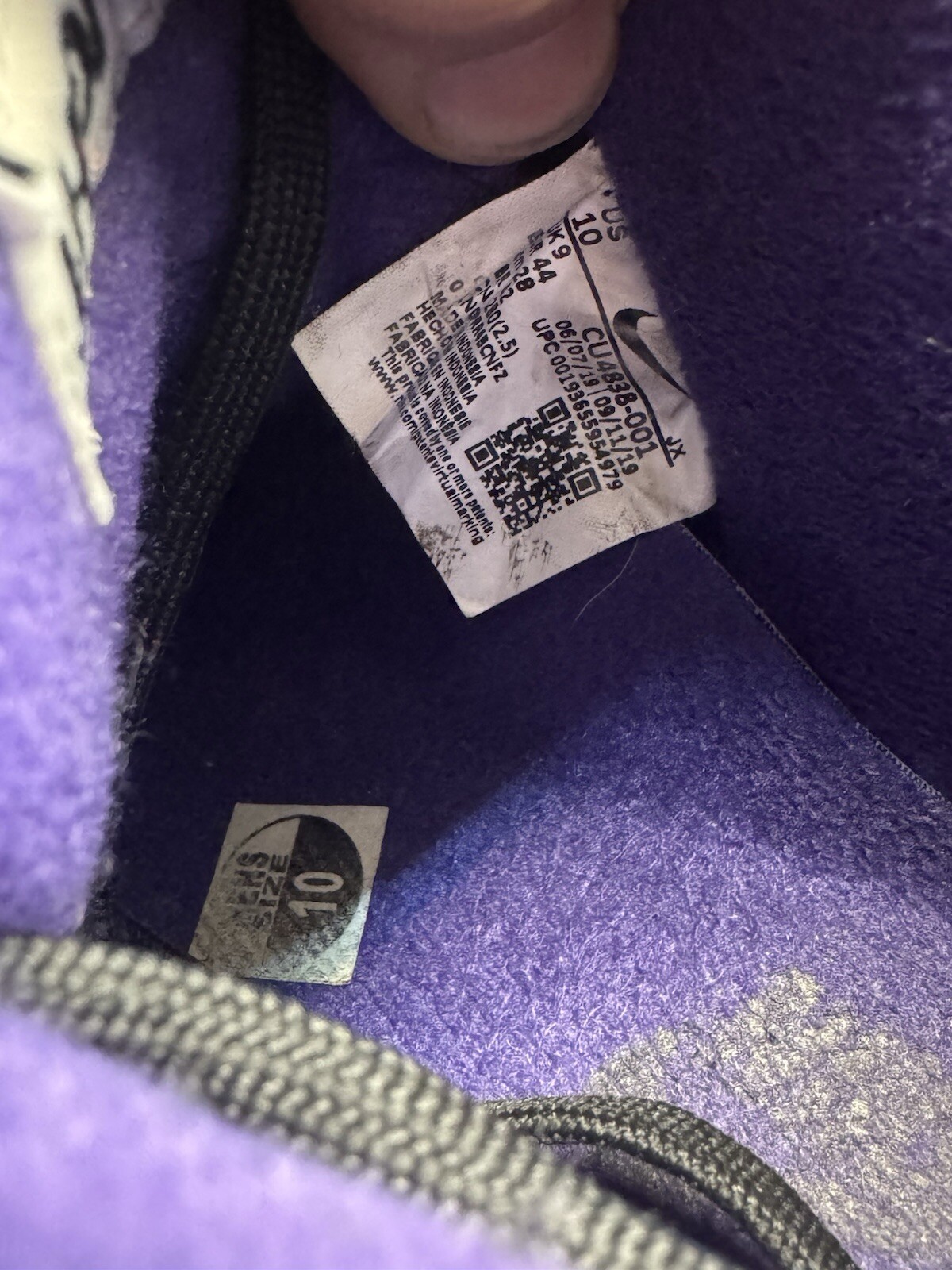 RARE 🚀 Size 10 - Nike Air Flight 89 Court Purple 2019 - CU4838-001 image 8