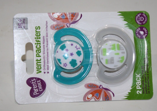 Parents Choice Vent Orthodontic Silicone Pacifiers 2-Pack 18+ Months BPA FREE - Picture 8 of 8
