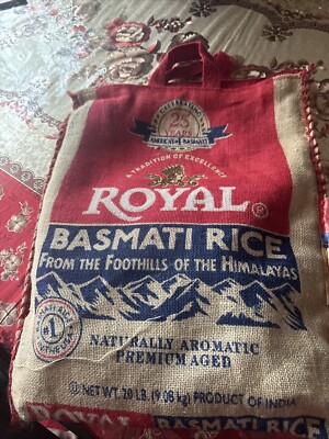 Reusable Multicolor Eco-Friendly Royal Basmati Rice Bag   20 lbs Capacity: