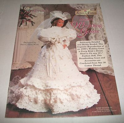 NEEDLECRAFT MEGAN'S WEDDING GOWN CROCHET PATTERN FOR BARBIE 11 & 1/2 INCH  DOLL | eBay