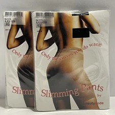 Only The Curves You Do Want Slimming Pants 2 Pair Black Size Large BeautyCode