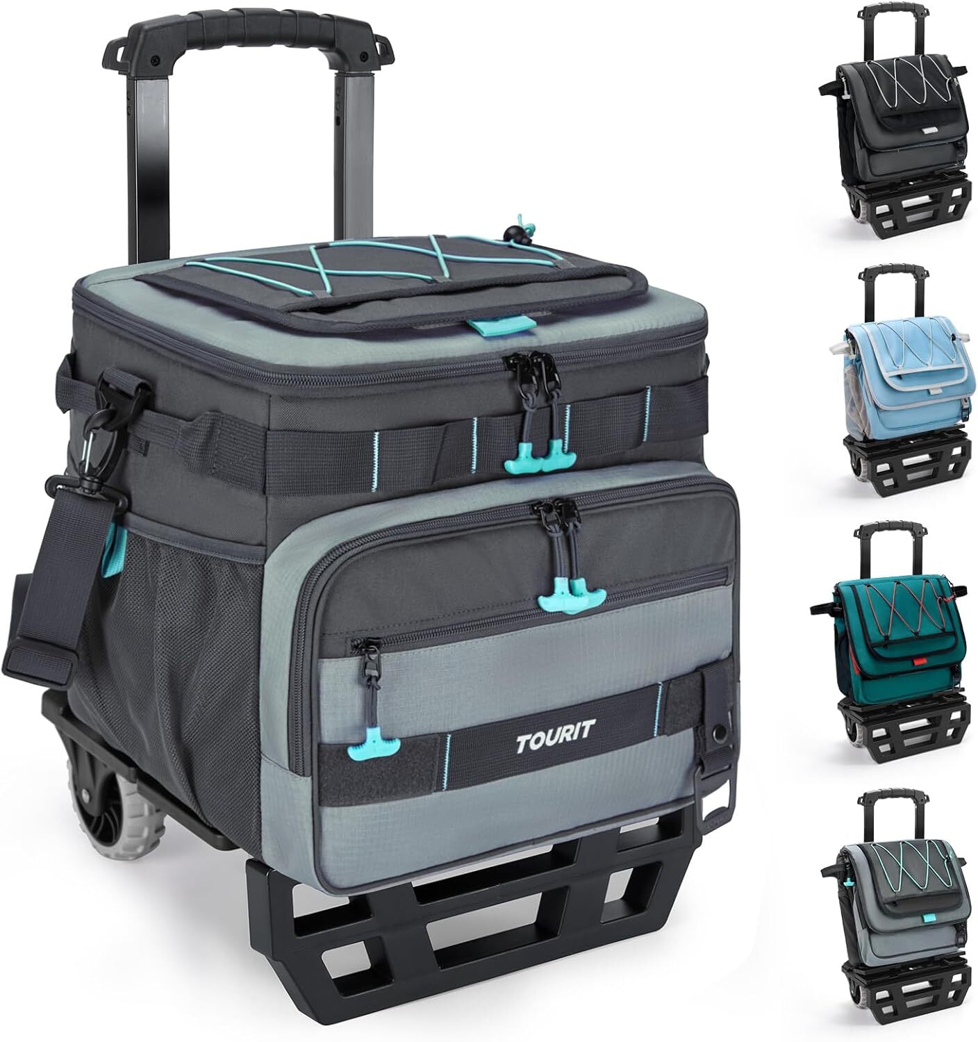 Collapsible 48-Can Leak-Proof Insulated Rolling Cooler with 