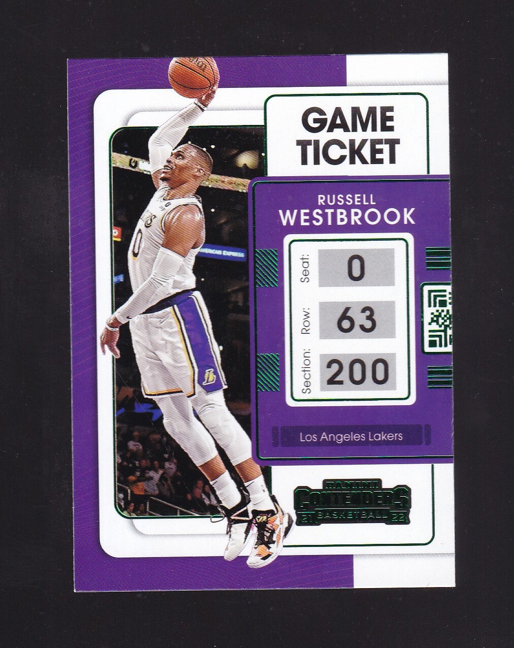 2021-22 Contenders Green Russell Westbrook #52 Los Angeles Lakers