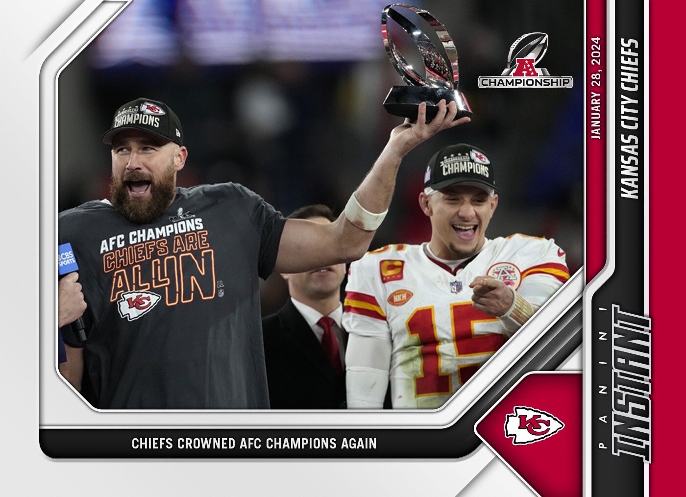 *AFC CHAMPS* KANSAS CITY CHIEFS 2023 PANINI INSTANT NFL 160 BASE