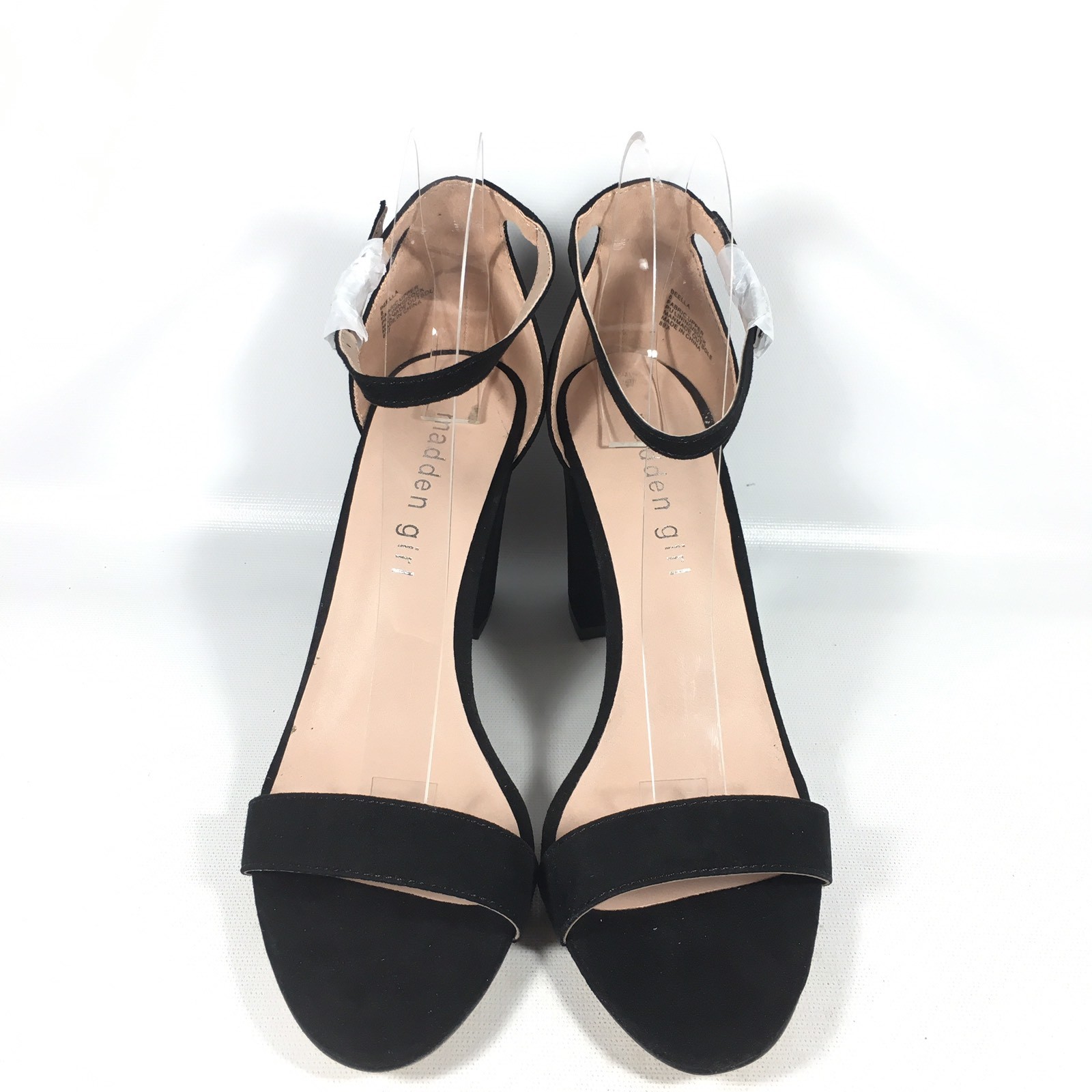 Madden Girl "Beella" Womens 8 Black Ankle Strap Sandal Heels eBay