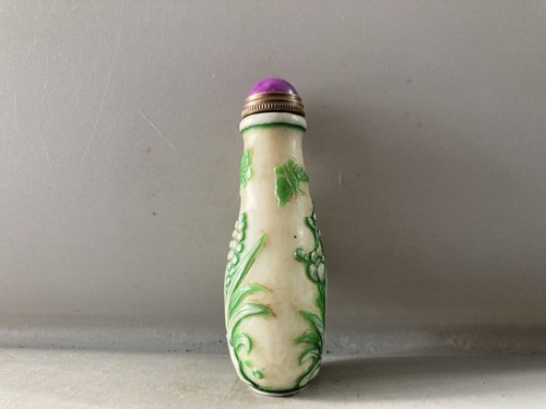 Collection Chinese Antiques Coloured Glaze Carved Exquisite Statue Snuff Bottle - Picture 5 of 9