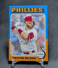 Weston Wilson Rookie RC 2024 Topps Heritage Card #105 Philadelphia Phillies. rookie card picture