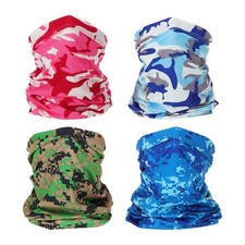 4pcs Neck Gaiter, Breathable Cooling Face Cover Scarf, Multicolor