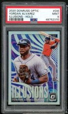Yordan Alvarez Rookie Card 2020 Donruss Optic Illusions Holo #OI6 PSA 9