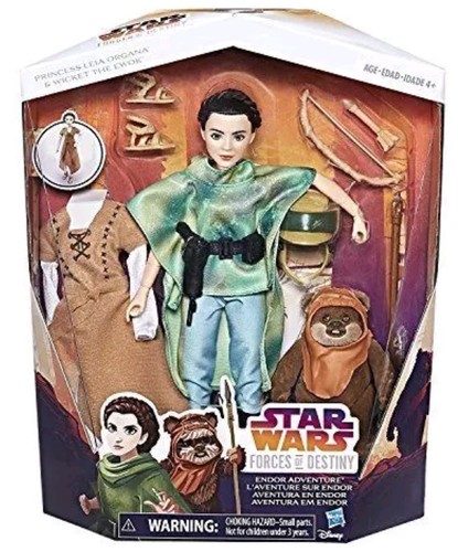 Star Wars Forces Of Destiny Princess Leia Organa & Wicket The Ewok Endor Set 12” - Picture 1 of 6