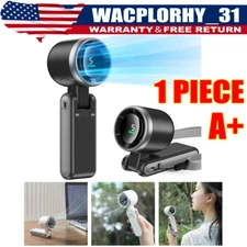 Mini Portable Handheld Turbo Fan Rechargeable Cooling Fan with LED Display Black