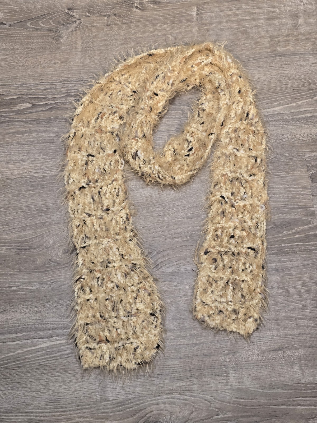 Unbranded Beige Crochet Scarf 84in