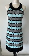 Wrapper Dress Blue-Black-White  Size M