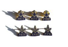x6 MASONIC LAPEL PIN BADGE / TIE PIN GIFT PERSONALISED WITH ANY LODGE NUMBER