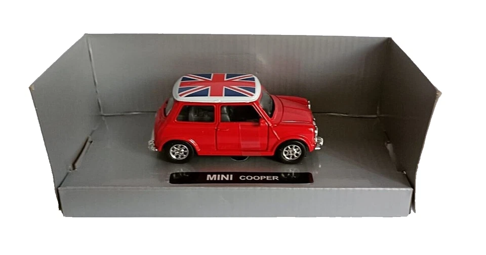 Giocattolo Auto Mini Cooper in Metallo Rossa 9 cm Scala 1:32 New-Ray - Immagine 2 di 4