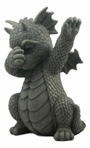 Ebros Whimsical Hip Hop Dabbing Garden Dragon Statue 9.25" Tall Look at My Dab - Picture 2 of 9