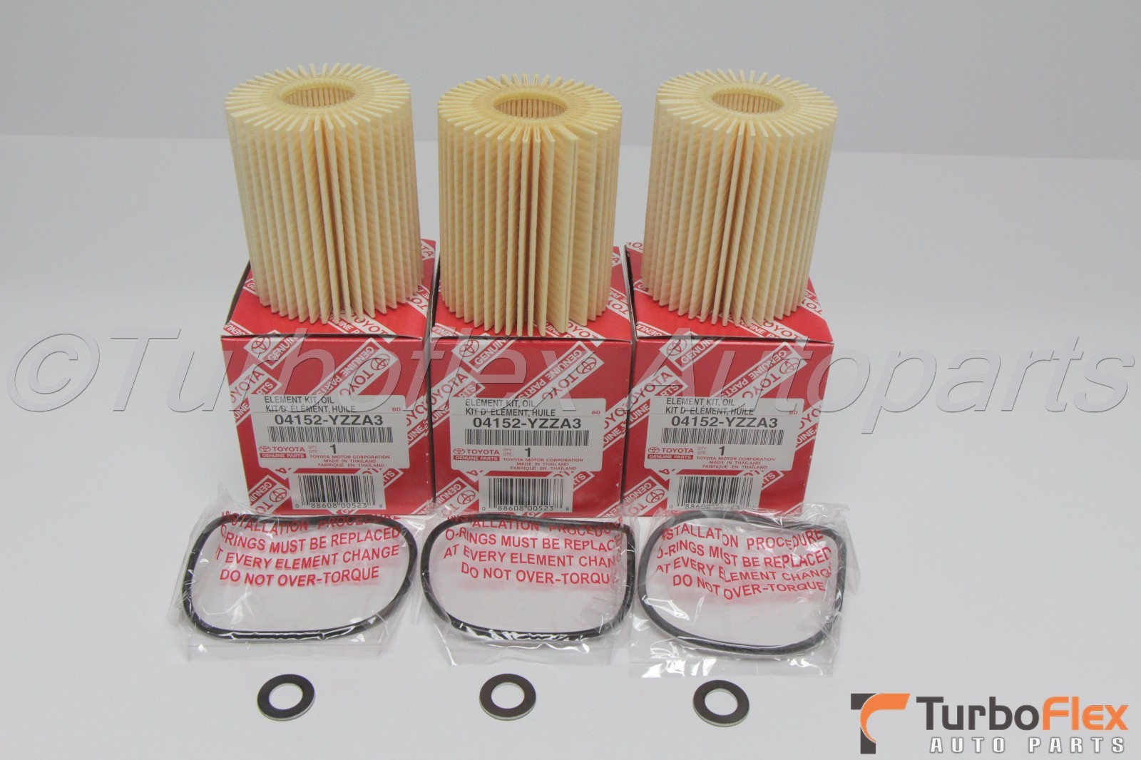 Lexus Genuine Oil Filter 04152YZZA3 Set of 3 W/ Drain Plug Gaskets