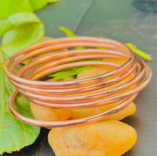 Set Of 5 Pc Pure Copper Bangles, Women Bracelet Bangle, Healing Bangles, Round