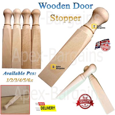 1/2/4/6x Holzkeil Buchenholz Türstopper Halteblock Öffnen Zuschließen Stop Störsender