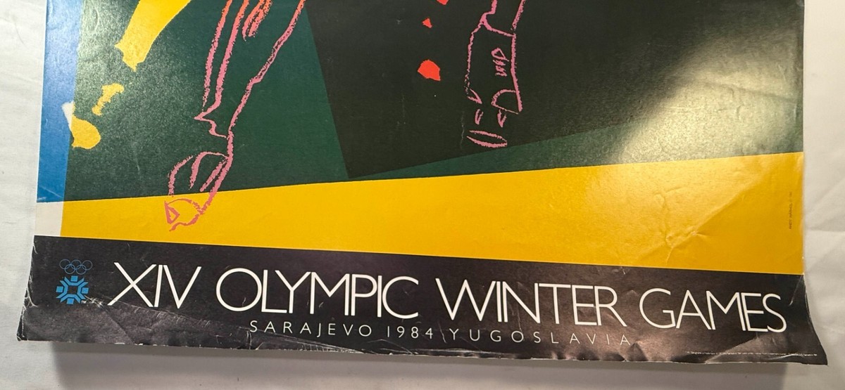 ANDY WARHOL Speed Skater 1984 Sarajevo Olympics vintage offset