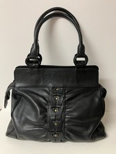 VINTAGE Wilsons Leather Black Pebbled Leather Satchel Shoulder Bag 15 x 11