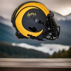 ERIC DICKERSON Signed LA Rams Full Size Authentic Eclipse Helmet HOF 99 Beckett — photo 6