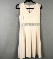 Calvin Klein Dress Womens 6 Blush Sleeveless Fit Flare Feminine Wedding Guest