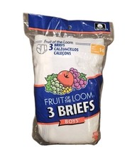 Vintage Unopened Boys 3 Pack 2004 Fruit of the Loom White Underwear Briefs Sz 14