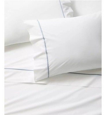 Serena & Lily Beach Club Full Flat Sheet / Pillowcases Cotton Percale White