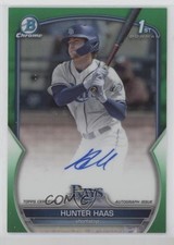 2023 Bowman Draft Chrome Prospect Green Refractor 76/99 Hunter Haas Auto 0vw3