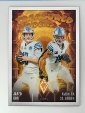 2024 Panini Phoenix - Treasured Tandems Jared Goff, Amon-Ra St. Brown #TT-DET