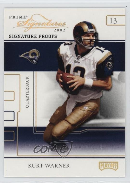 2002 Playoff Prime Signatures Signature Proofs 29/50 Kurt Warner #51 HOF d4p