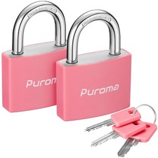 Lock Keyed Padlock 2 Pack Aluminum Locks with 3 Keys Alike 1.1 Inch Locker Loc