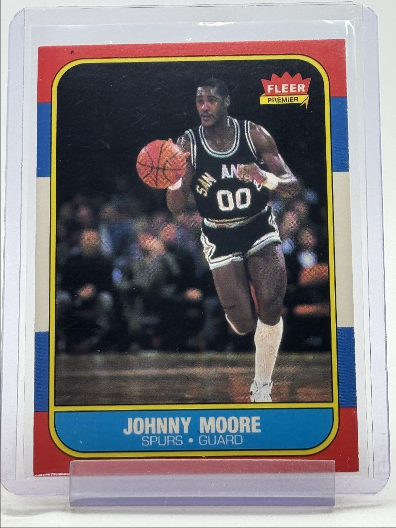 JOHNNY MOORE 1986-87 FLEER PREMIER NBA BASKETBALL SPURS #76 Q3562